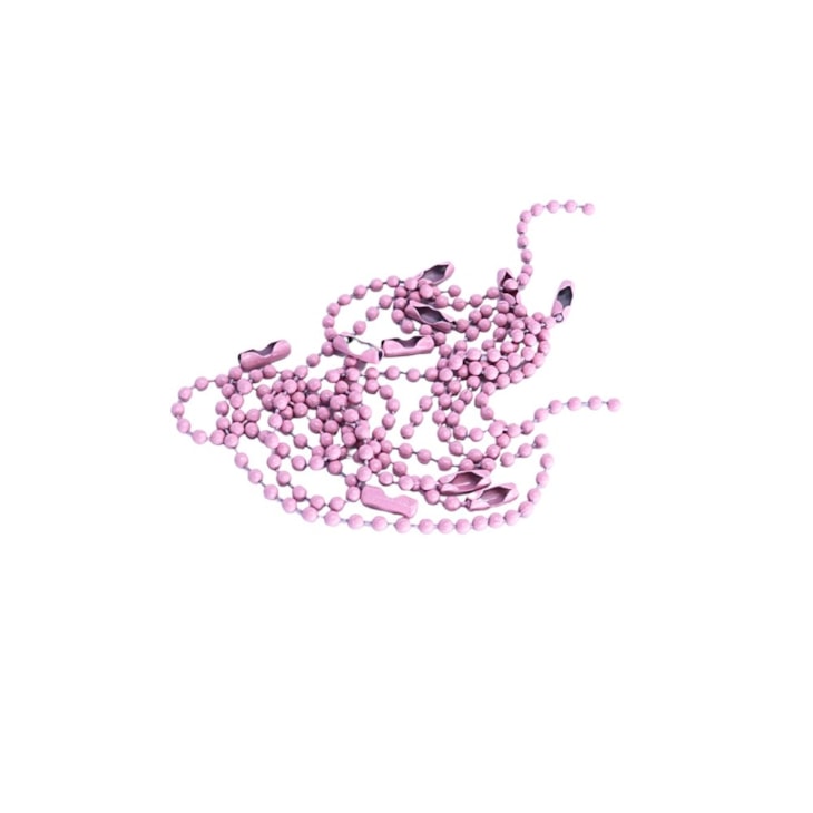 Corrente Tag de Bolinha Rosa Bebê 2,5mmx10cm C/ 10un