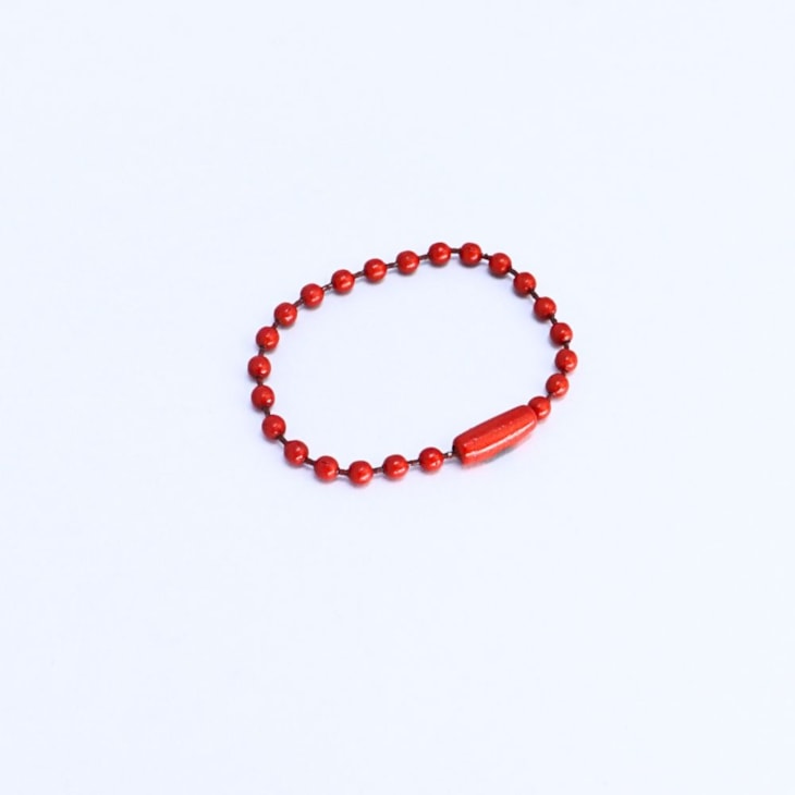 Corrente Tag de Bolinha Vermelho 2,5mmx10cm C/ 10un