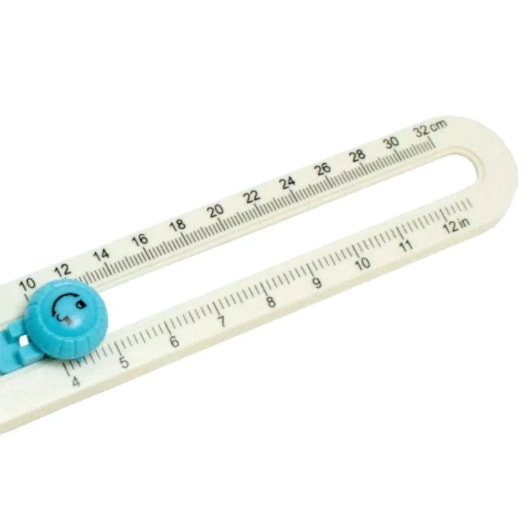 Cortador circular Azul com refil escala métrica e inglesa