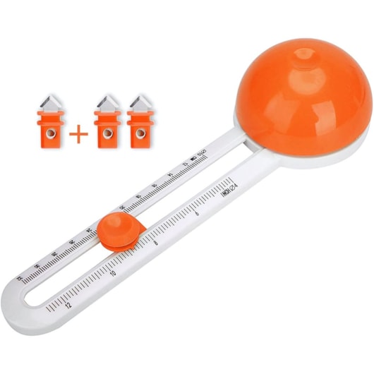 Cortador circular Laranja com refil escala métrica e inglesa