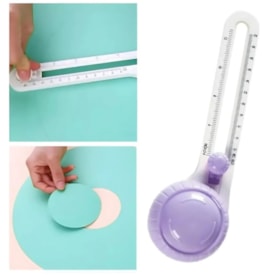 Cortador Circular Rosa com Refil Escala Métrica e Inglesa