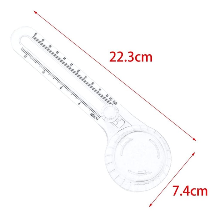 Cortador circular Várias Cores com refil escala métrica e inglesa