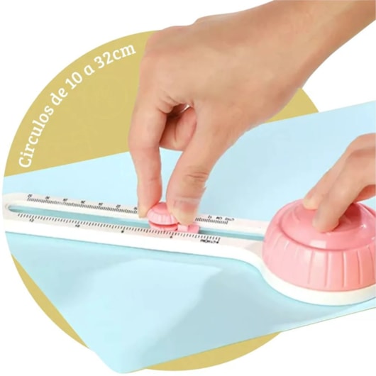 Cortador circular Verde com refil escala métrica e inglesa
