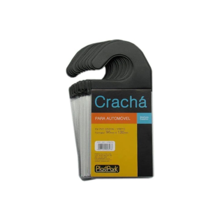 Crachá Estacionamento automóvel preto 9x13cm Plastpark 10un