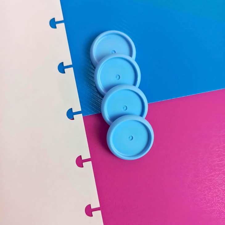 Disco Inteligente Azul bebê 24mm Para Caderno Marpax 12un
