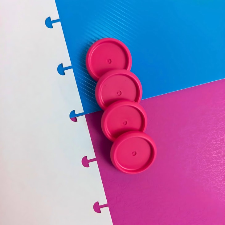 Disco Inteligente Rosa 24mm para Caderno Marpax com 12un