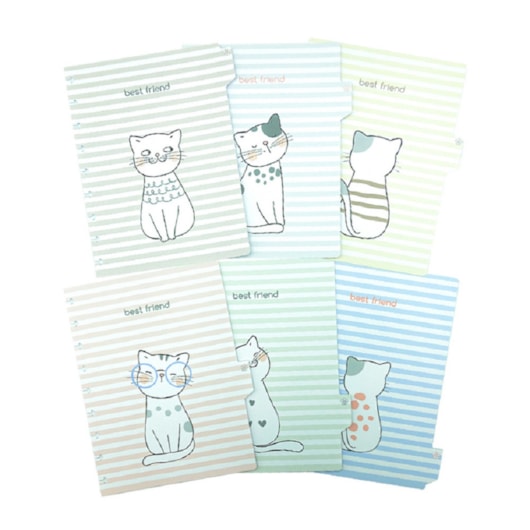 Divisórias e Subcapas Best Friend Cats para Caderno de Disco BRW