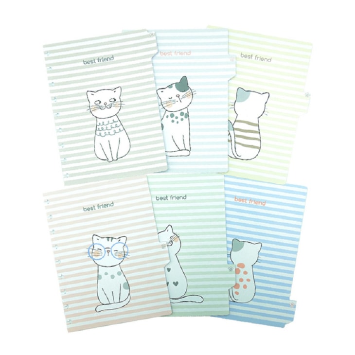 Divisórias e Subcapas Best Friend Cats para Caderno de Disco BRW