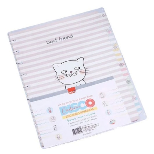 Divisórias e Subcapas Best Friend Cats para Caderno de Disco BRW