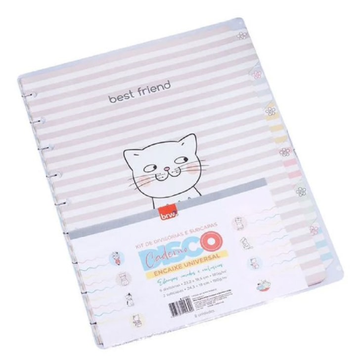 Divisórias e Subcapas Best Friend Cats para Caderno de Disco BRW