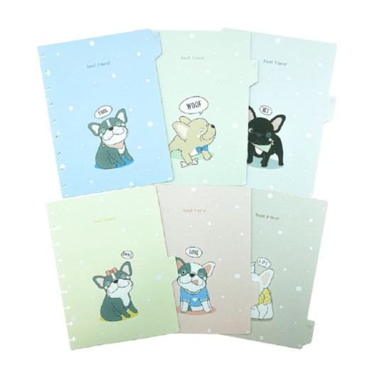 Divisórias e Subcapas Best Friend Dogs para Caderno de Disco BRW
