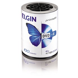 DVD Virgem Printable DVD-R 4.7GB/120min 16x Elgin 100un