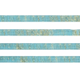 Elástico 7mm Metalizado Azul Turquesa/Ouro 10m Marpax