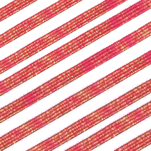 Elástico 7mm Metalizado Pink/Ouro 10m Marpax