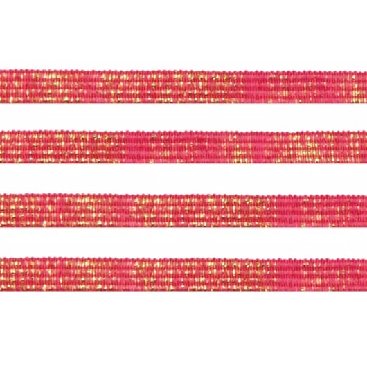 Elástico 7mm Metalizado Pink/Ouro 10m Marpax