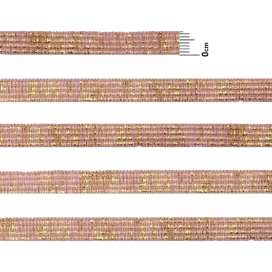 Elástico 7mm Metalizado Rosa Bb/Ouro 10m Marpax
