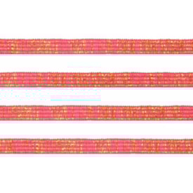 Elástico 7mm Metalizado Rosa Cit./Ouro 10m Marpax