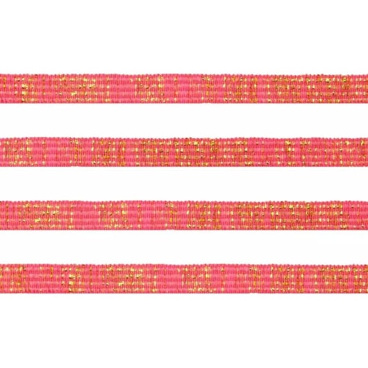 Elástico 7mm Metalizado Rosa Cit./Ouro 10m Marpax