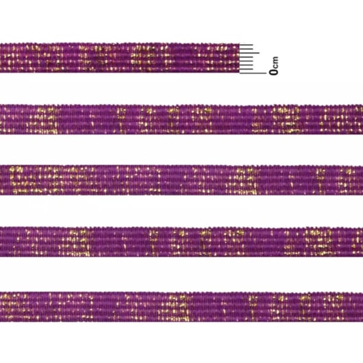 Elástico 7mm Metalizado Roxo/Ouro 10m Marpax