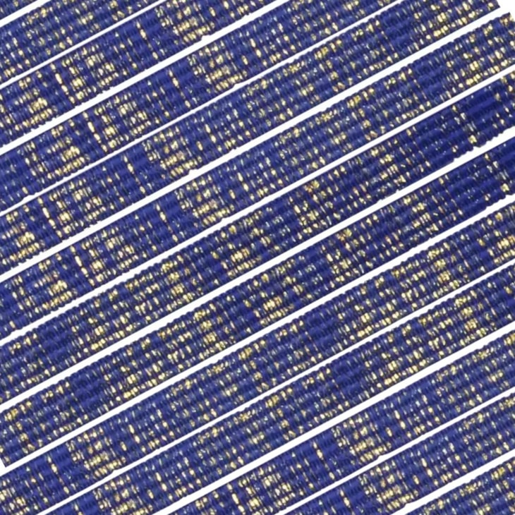 Elástico Chato Metalizado 7mm Azul Royal com Ouro Marpax 10m