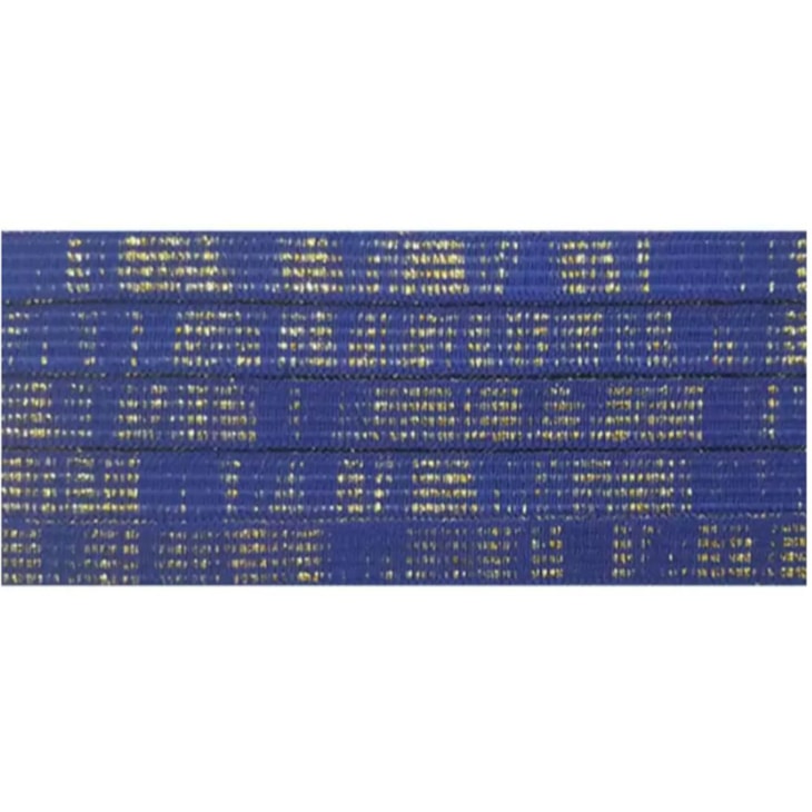 Elástico Chato Metalizado 7mm Azul Royal com Ouro Marpax 10m