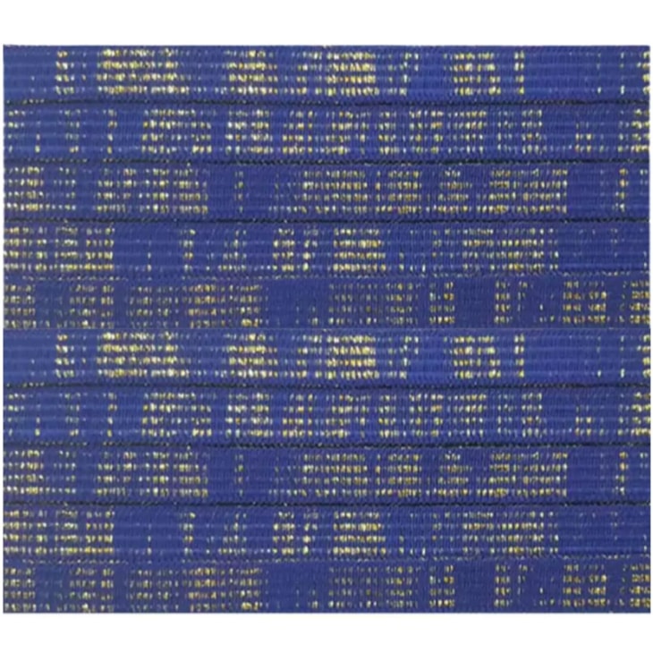 Elástico Chato Metalizado 7mm Azul Royal com Ouro Marpax 10m