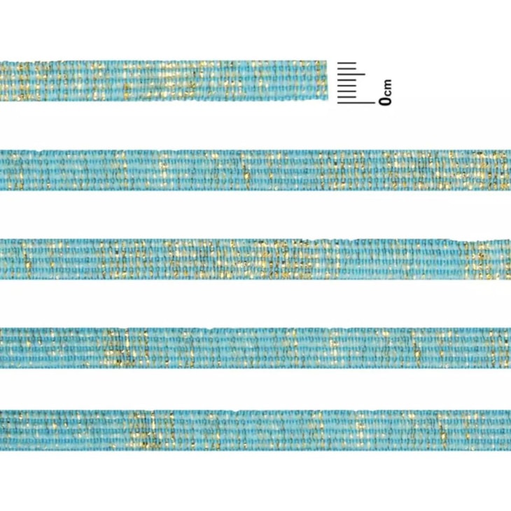 Elástico Chato Metalizado 7mm Azul Turquesa Ouro Marpax 10m