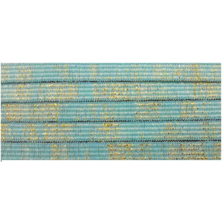 Elástico Chato Metalizado 7mm Azul Turquesa Ouro Marpax 10m