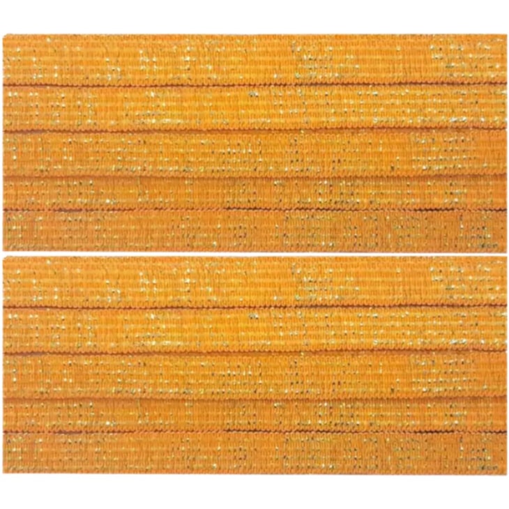 Elástico Chato Metalizado 7mm Laranja Cit. e Ouro Marpax 10m