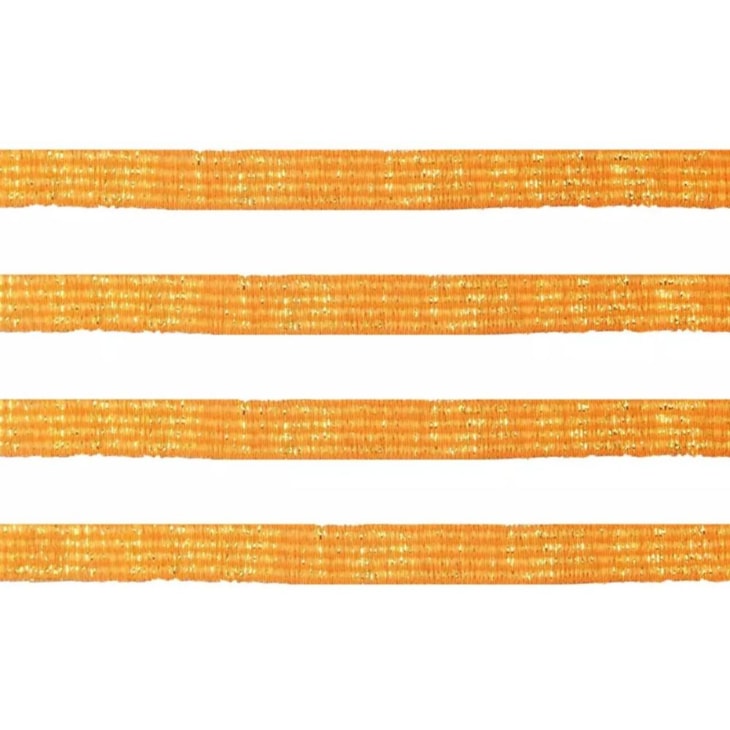 Elástico Chato Metalizado 7mm Laranja Cit. e Ouro Marpax 10m