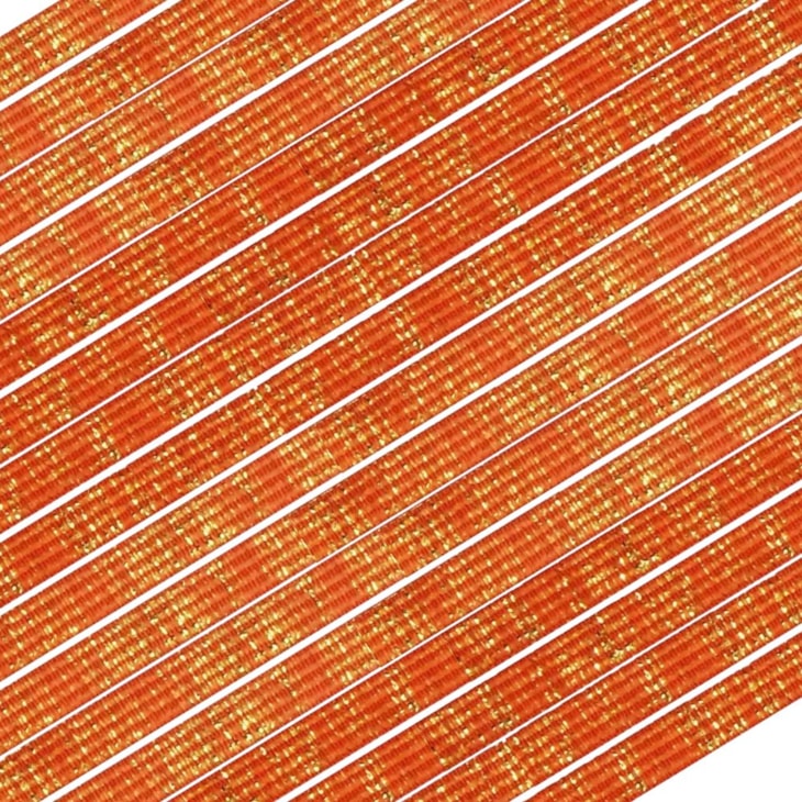 Elástico Chato Metalizado 7mm Laranja com Ouro Marpax 10m