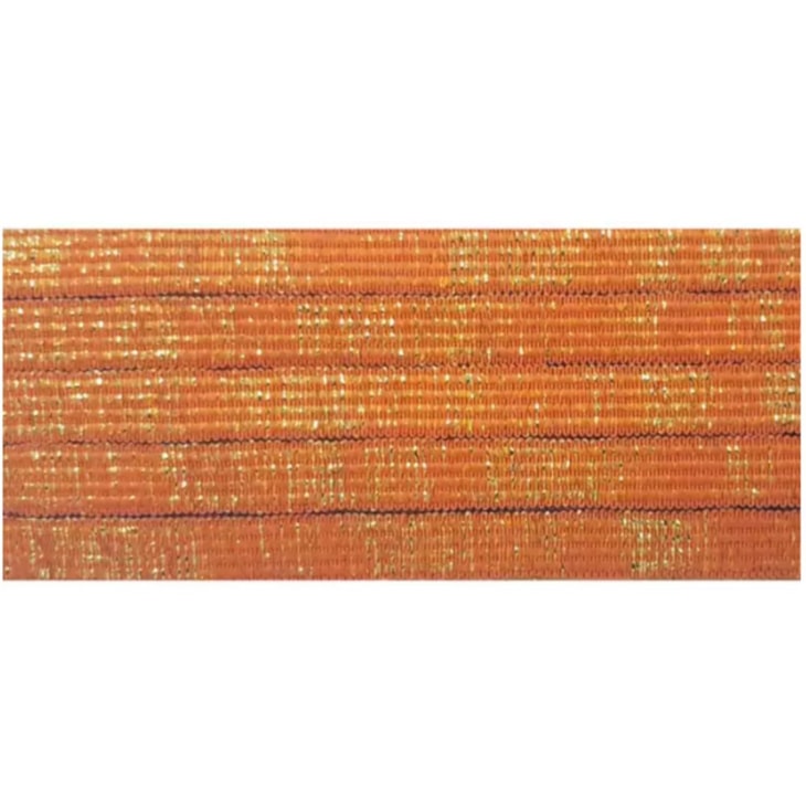 Elástico Chato Metalizado 7mm Laranja com Ouro Marpax 10m