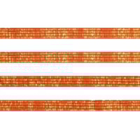 Elástico Chato Metalizado 7mm Laranja com Ouro Marpax 10m