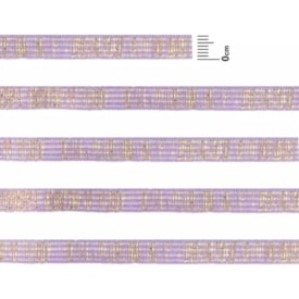 Elástico Chato Metalizado 7mm Lílas com Ouro Marpax 10m