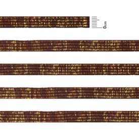 Elástico Chato Metalizado 7mm Marrom com Ouro Marpax 10m