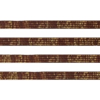 Elástico Chato Metalizado 7mm Marrom com Ouro Marpax 10m