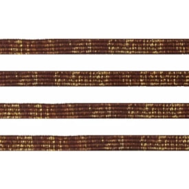 Elástico Chato Metalizado 7mm Marrom com Ouro Marpax 10m