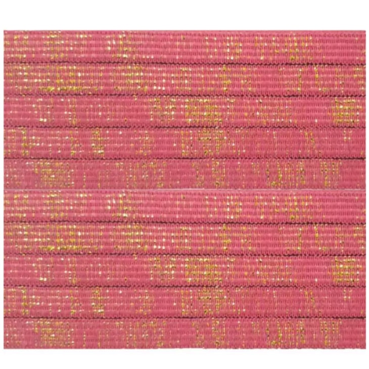 Elástico Chato Metalizado 7mm Pink com Ouro Marpax com 10m
