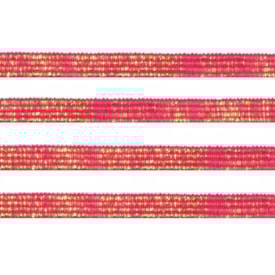 Elástico Chato Metalizado 7mm Pink com Ouro Marpax com 10m