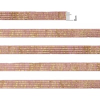 Elástico Chato Metalizado 7mm Rosa Bebê com Ouro Marpax 10m