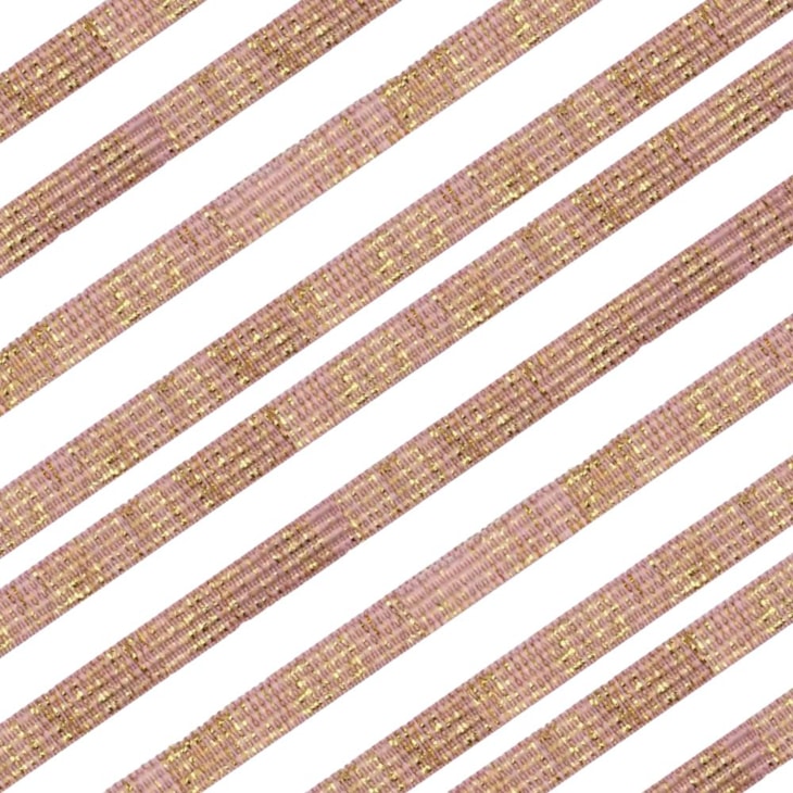 Elástico Chato Metalizado 7mm Rosa Bebê com Ouro Marpax 10m