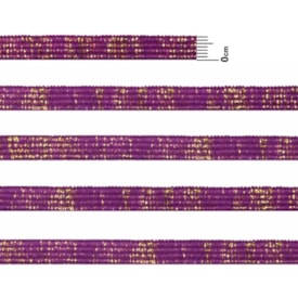 Elástico Chato Metalizado 7mm Roxo e Ouro Marpax com 10m