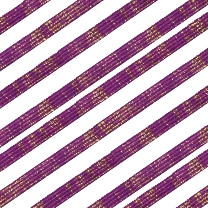 Elástico Chato Metalizado 7mm Roxo e Ouro Marpax com 10m
