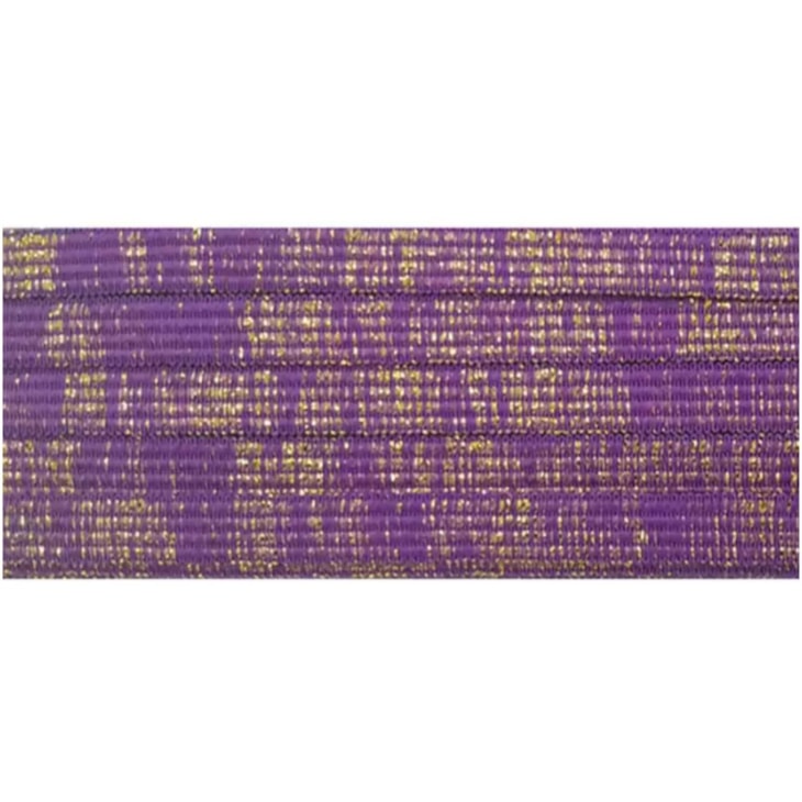 Elástico Chato Metalizado 7mm Roxo e Ouro Marpax com 10m