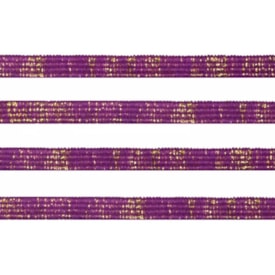 Elástico Chato Metalizado 7mm Roxo e Ouro Marpax com 10m