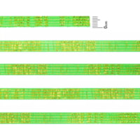 Elástico Chato Metalizado 7mm Verde Cit. e Ouro Marpax 10m