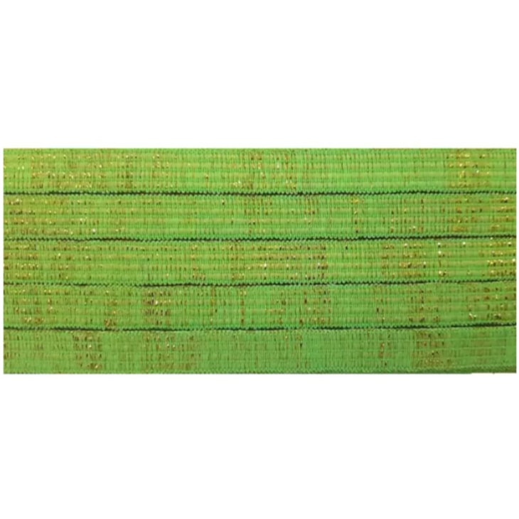 Elástico Chato Metalizado 7mm Verde Cit. e Ouro Marpax 10m