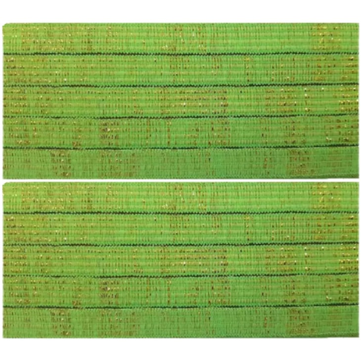 Elástico Chato Metalizado 7mm Verde Cit. e Ouro Marpax 10m