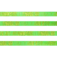 Elástico Chato Metalizado 7mm Verde Cit. e Ouro Marpax 10m
