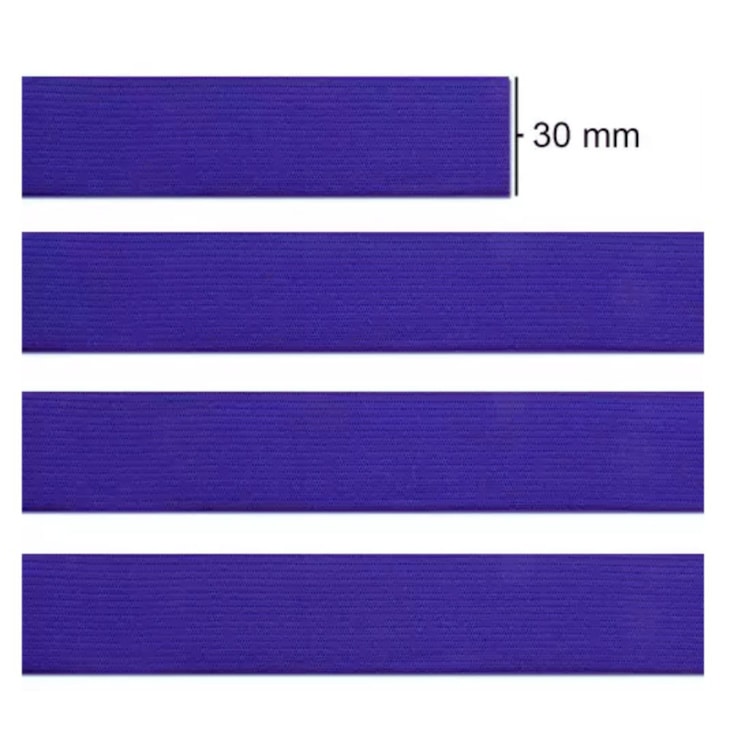 Elástico Grosso 3cm Chato Azul Royal Marpax rolo com 25m